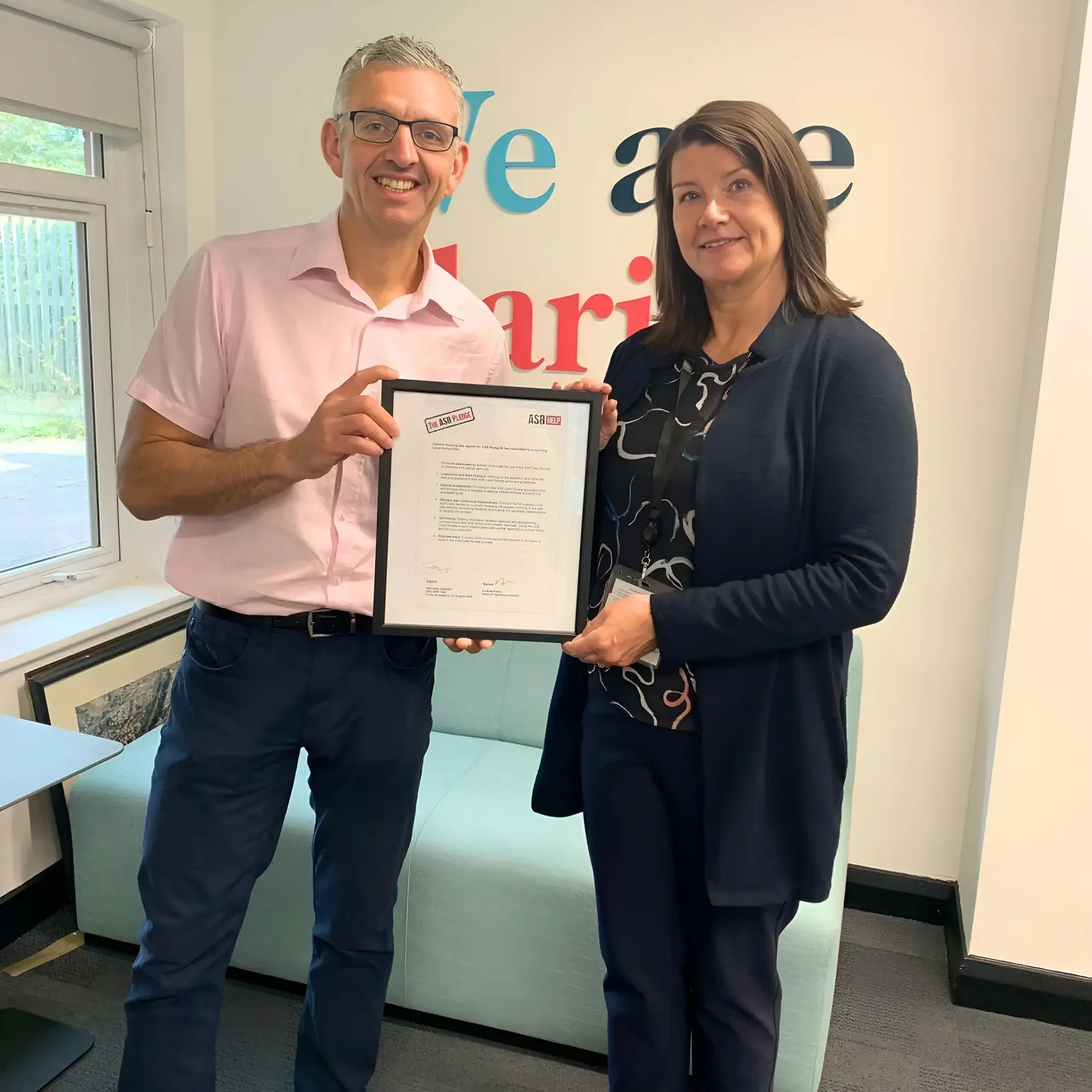 Angela at a PLEDGE certification celebration